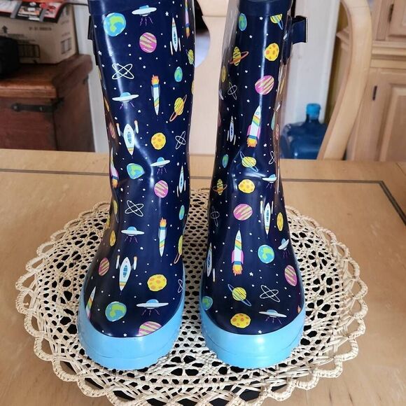 Aleader outerspace blue rainboots size 5 - Picture 2 of 6
